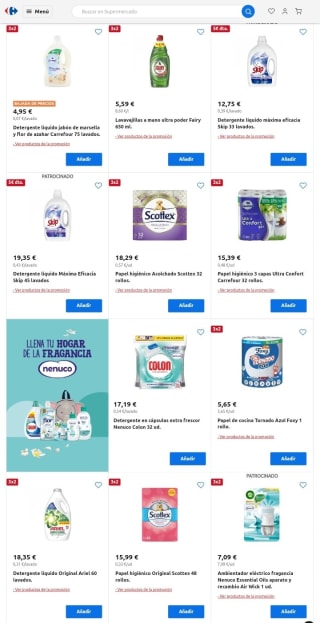 3×2 Cuidado de la Ropa y el Hogar en Carrefour.