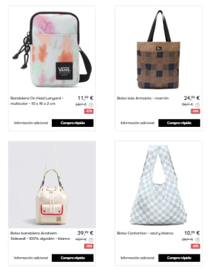 Recopilacion de Bolsos y Mochilas Vans desde 10.99€ en Privalia