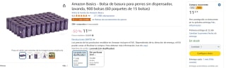 Amazon Basics 900 Bolsas de basura para perros lavanda por 11,26€