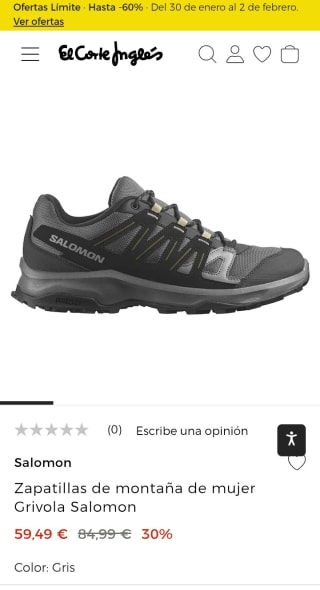 Salomon Zapatillas de montaña Grivola para mujer por 59,49€.