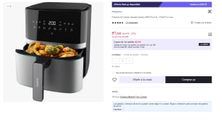 Cecotec Freidora sin Aceite de 5,5 L de Aire Caliente Cecofry Full Inox 5500 Pro. 1700 W, Dietética y Digital, Panel Táctil por 57.51€ (Cuenta Nueva 45.51€)