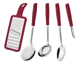 Jogo De Utensílios em Inox com 5 Peças da Tramontina - R$ 49,90