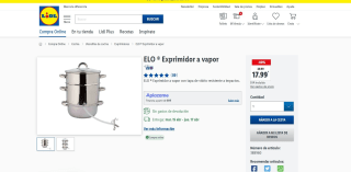 ELO Exprimidor a vapor con tapa de vidrio resistente a impactos por 17,99€