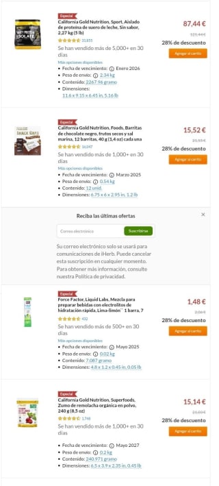 -28% en categoría deportiva dedde iHerb.