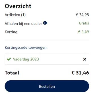 Volkswagen kortingscode voor 10% Vaderdag korting