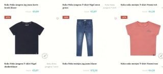 Tot 57% korting op T-shirt en jeans bij Koko Noko