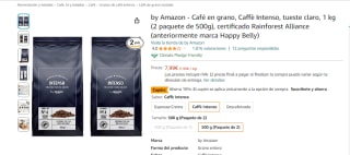 Pack x2 Café en grano Intenso 500gr por 7.59€