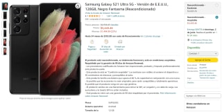 Samsung Galaxy S21 Ultra 5G 128GB por $5,443 en Amazon