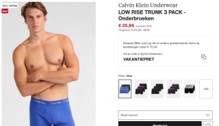 Calvin Klein - 3-pack Low Rise Trunk Boxershorts voor €25,95 bij Zalando