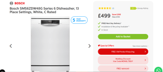 Bosch Series 6 Dishwasher - £499
