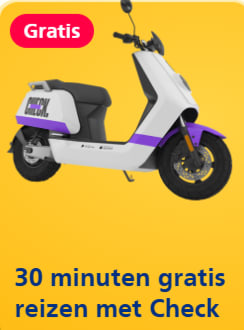 30 minuten gratis reizen met Check (scooters) tijdens de NS weg = weg weken