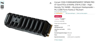 Corsair MP600 PRO XT 2TB M.2 SSD voor €133,99