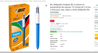 Pack x12 boligrafos Bic 4 colores por 14.19€