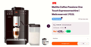 Melitta Caffeo Passione One Touch F531-102 - Espressomachine voor €429 bij Ibood