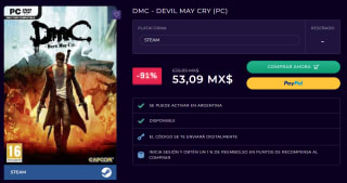 DMC - Devil May Cry (PC) por $53 | Descuento CDKey