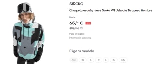 Chaqueta de Esqui de Hombre SIROKO W1 Ushuaia por 65.56€