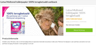 Lotus Moltonel toiletpapier 9 rollen 100% terugbetaald via MyShopi
