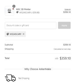 Impresora 3D AnkerMake M5C por 359,10€