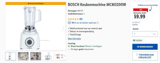 Bosch keukenmachine/foodprocessor voor €59,99 in de lidl webshop