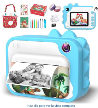 Ushining Camara Fotos Infantil Instantanea, 1080P Papel de Impresión Tarjeta TF de 32GB por 20,49€