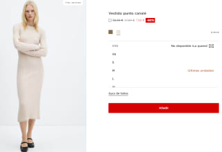 Vestido de punto canalé para Mujer por 7.99€