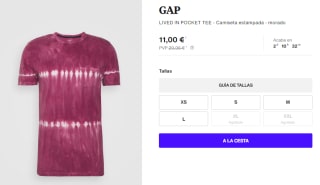 Camiseta para Hombre GAP Live Pocket Tee por 11€