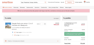 25% de descuento en Smartbox para compra superior a 125€