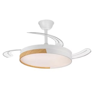 Ventilador Akunadecor de techo modelo VISTA blanco/madera motor DC 6 velocidades Led 45W sistema CCT 4400 Lúmenes Control remoto por solo 46,02€