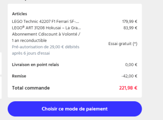 2e halve prijs op geselecteerde Lego bij Cdiscount