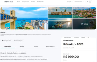 Pacote de Viagem Aérea para Salvador + Hospedagem de 3 dias e 2 noites por R$ 999