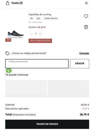 Zapatillas de running Under Armour por solo 28,79€