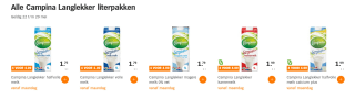 Alle Campina langlekker 4 voor €4 bij de AH
