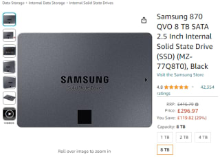 Take a Samsung 870 SSD from Amazon as low as £298