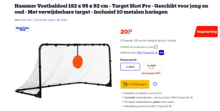 Hammer Voetbaldoel 182 x 95 x 92 cm voor €20,21 bij Bol