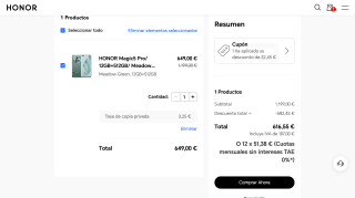 Honor Magic 5 Pro por 616,55€