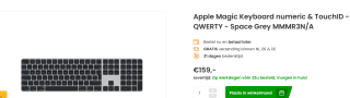 Apple Magic Keyboard numeric & TouchID - QWERTY voor €159 bij Phonemarket