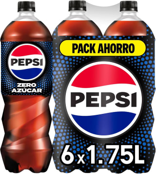 Pepsi Zero 6 botellas de 1.75 litros por 6,30€