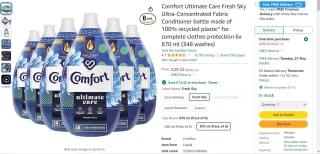 Comfort Ultimate Care Fabric Conditioner : £15