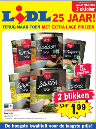 Diverse aanbiedingen bij de Lidl tijdens 25 jarig jubileum