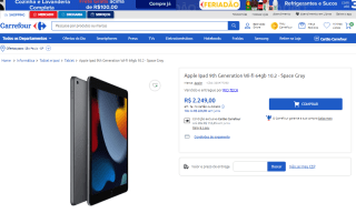Ipad da Apple de 9º Geração - R$ 2.249