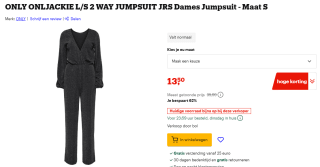 ONLY Onljackie L/S 2 way jumpsuit voor €13,50 bij Bol