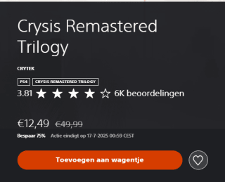 Crysis Trilogy Remastered voor €12,49 in de Playstation Store