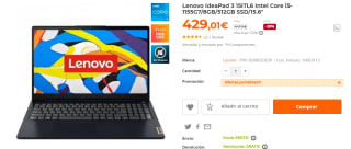 Ordenador Portatil Lenovo IdeaPad 3 15ITL6 Intel Core i5-1155G7/8GB/512GB SSD/15.6" por 429.01€