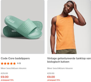 Tot 70% korting in de sale van Superdry