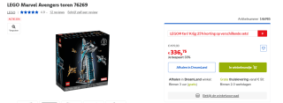 76269 LEGO Super Heroes Avengers Toren voor €336 bij Dreamland
