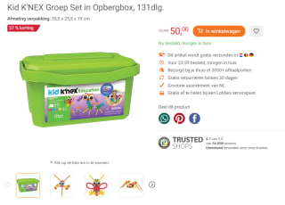 Kid K'NEX Groep Set in Opbergbox, 131dlg. voor €50 bij Lobbes