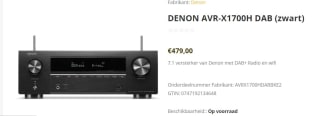 Denon AVR-X1700HDAB A/V Receiver met Internet Radio en DAB+ voor €479 bij Tvspecialisten