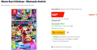 Mario Kart 8 Deluxe - Nintendo Switch voor €43,99 bij Bol.com