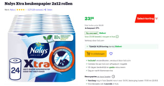 24 rollen Nalys keukenpapier voor €23,99 bij Bol.com