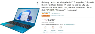 Laptop 15.6" Gateway Ryzen 7 a $7,102.26 en Amazon